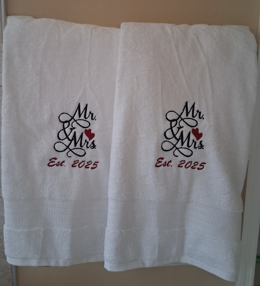 Mr & Mrs Bath Towels