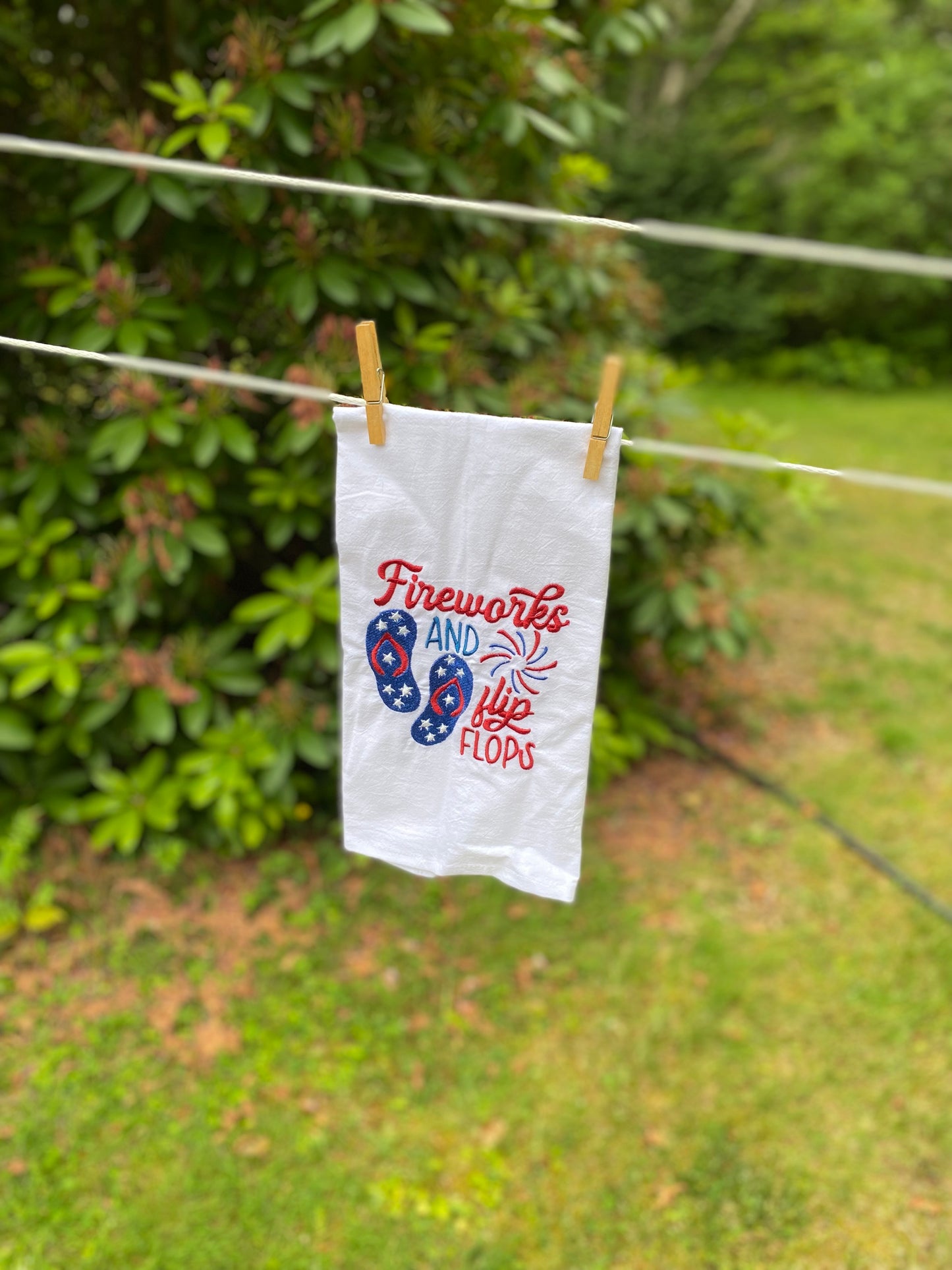 Fireworks and Flip Flops Tea Towels