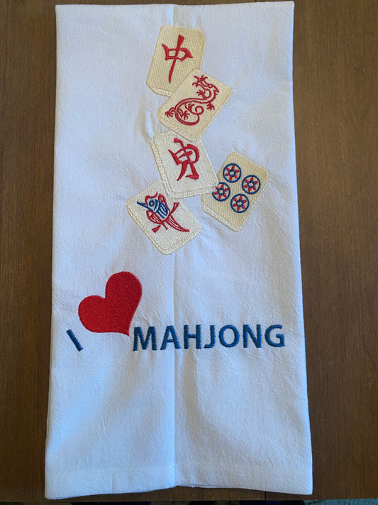 I Love Mahjong Tea Towel